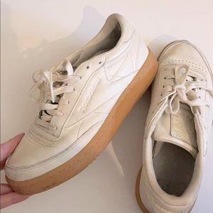 Reebok club cream gum sole sneakers